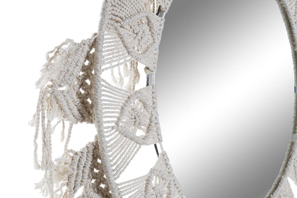 Dekodonia Espejo Algodón Macramé Blanco Promoción por tiempo limitado