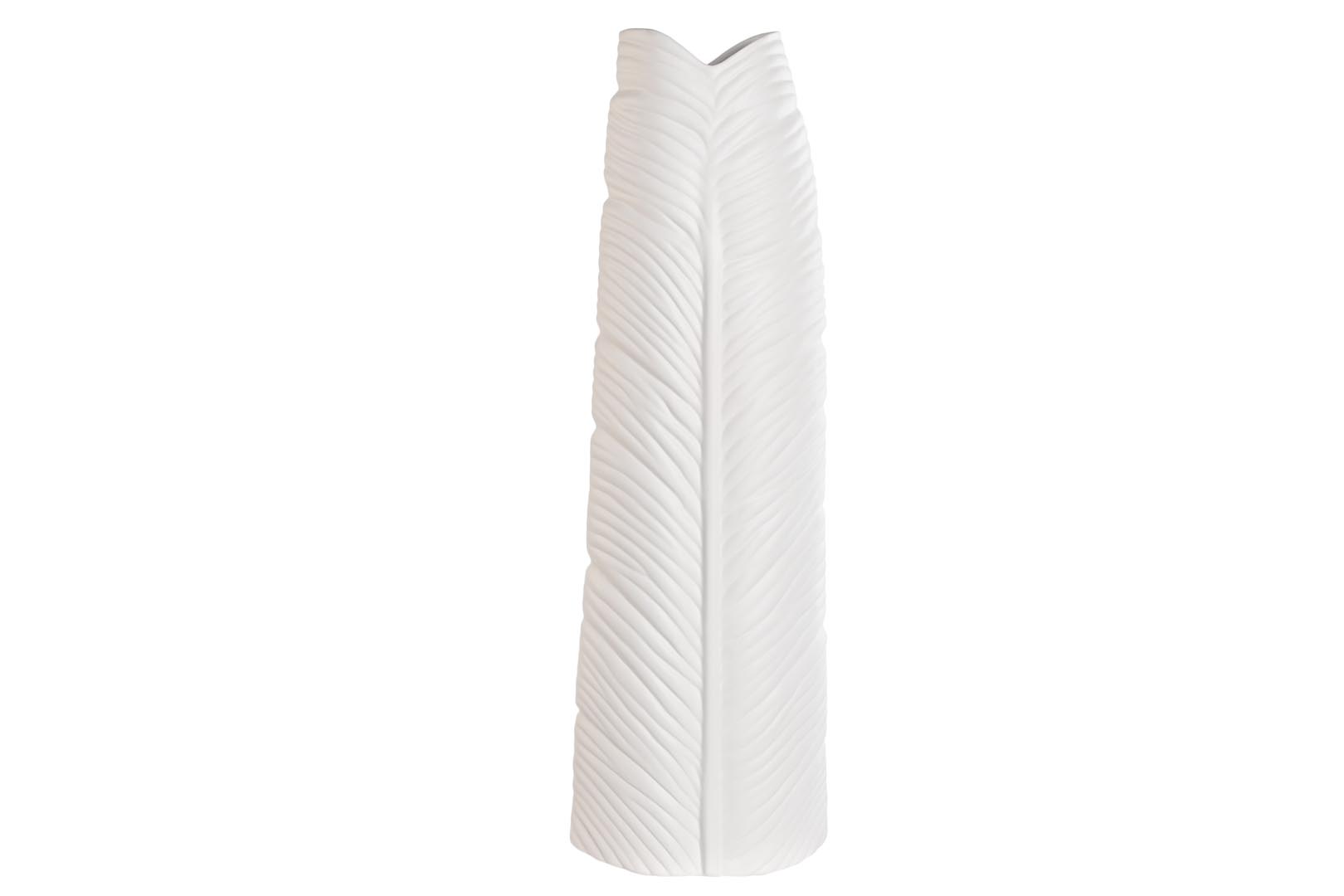 Dekodonia JARRÓN GRES BLANCO HOJA ALTO