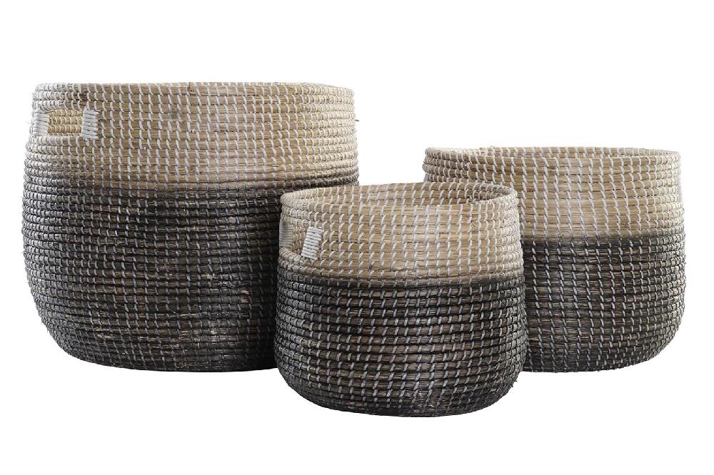 Dekodonia Set tres Cesta Seagrass Natural Última moda