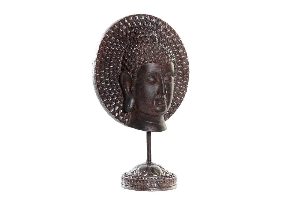 Dekodonia Figura Resina Metal Buda Marrón Oscuro