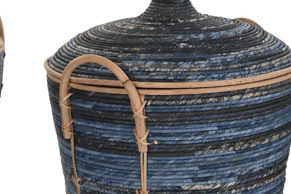 Dekodonia SET TRES RATÁN AZUL MARINO CON TAPA Ofertas especiales
