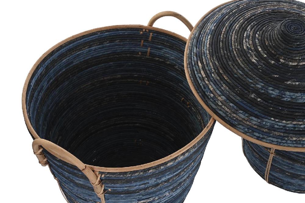 Dekodonia SET TRES RATÁN AZUL MARINO CON TAPA Ofertas especiales