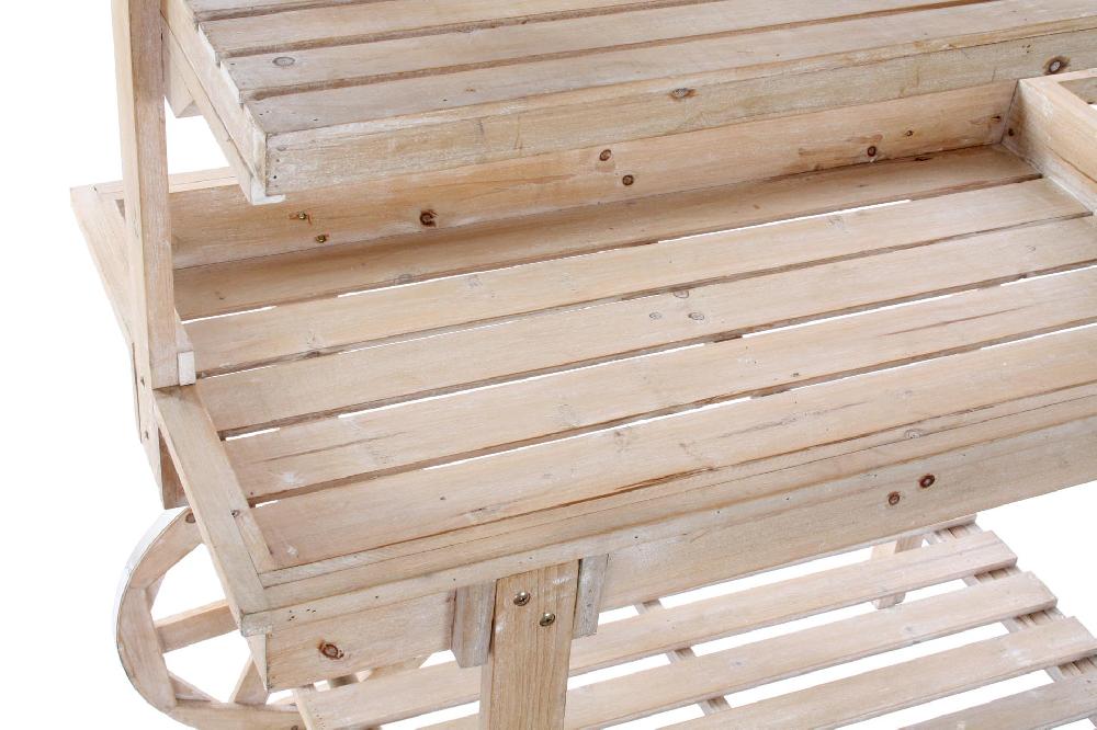 Dekodonia Carro abeto 118x53x166 ruedas natural marron claro Precios de Black Friday