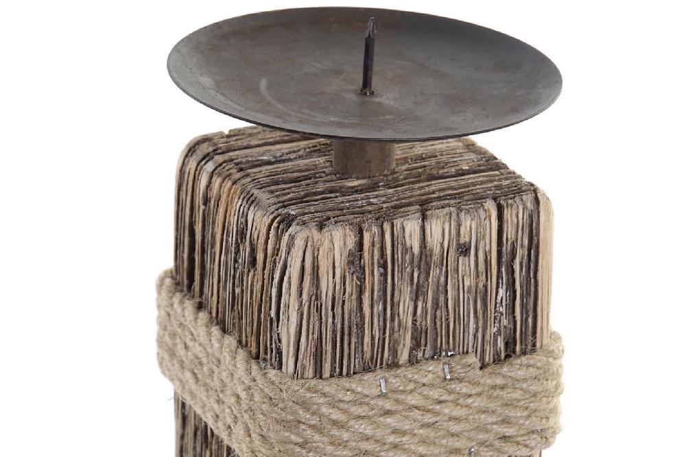 Dekodonia PORTAVELA PAULOWNIA METAL 10X10X25 ENVEJECIDO Descuento
