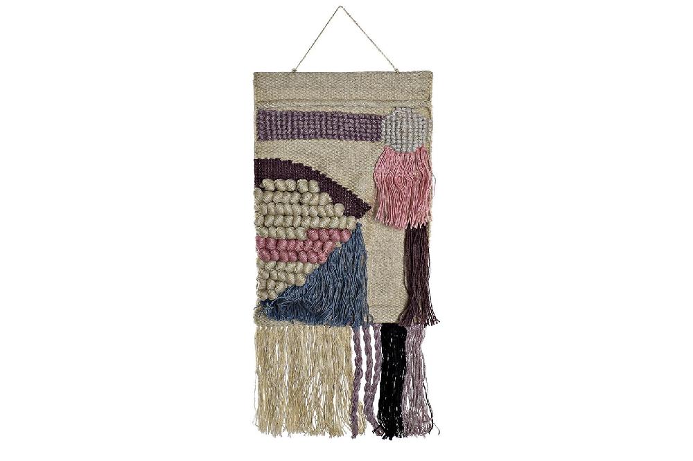 Dekodonia Tapiz Yute Algodón Flecos Multicolor