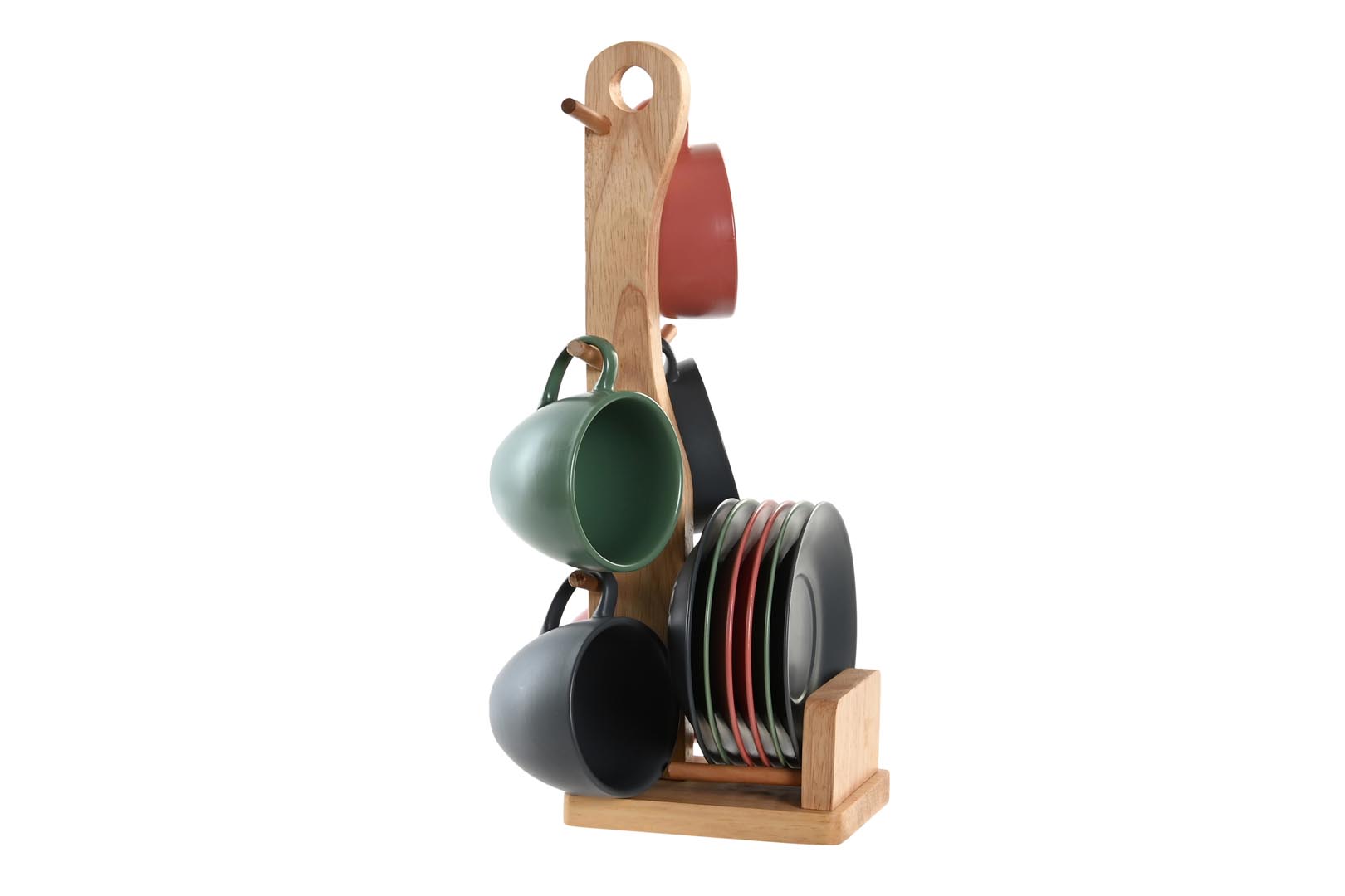 Dekodonia PACK SEIS TAZAS CON PLATO Y COLGADOR VERDE Grandes descuentos