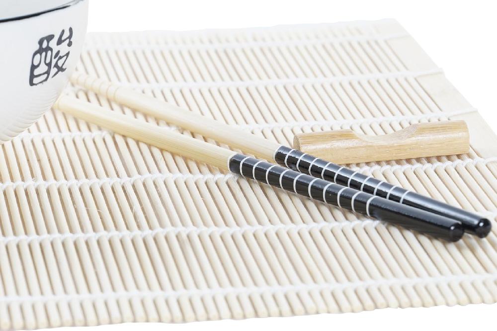 Dekodonia SET SUSHI BAMBÚ Y GRES BLANCO PARA CUATRO Envío internacional gratuito