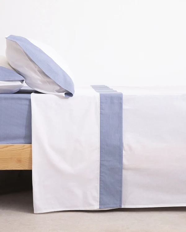 Don algodon Juego de Sábanas Oxford Azul Rebajas online