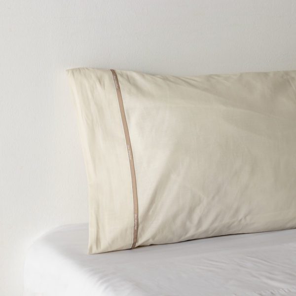Don algodon Funda Almohada Percal 180 Hilos Beige Liquidación