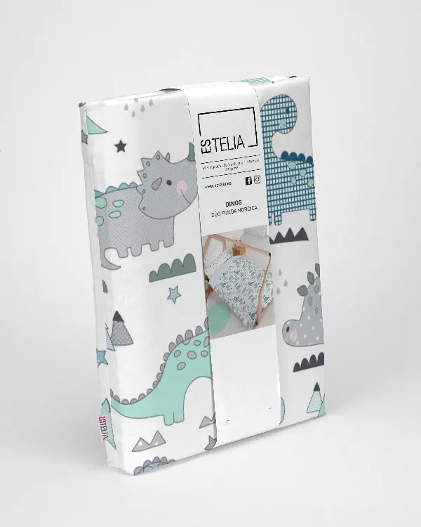 Es tela Dúo funda nórdica + almohada Dinos 50/50 Mejor oferta