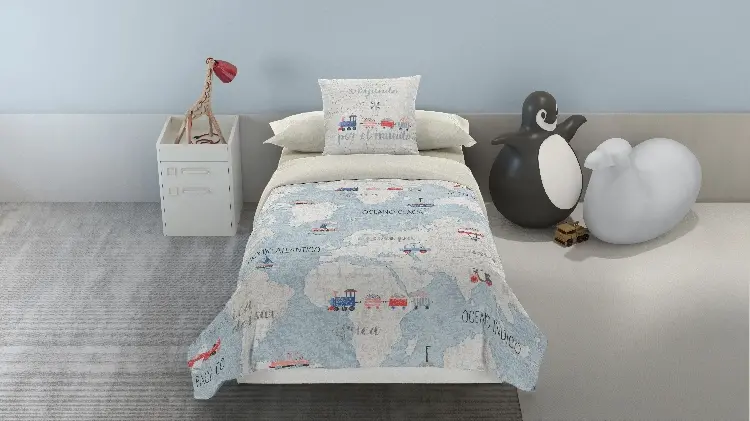 Es tela Funda de cojín estampada Mi mundo Tienda