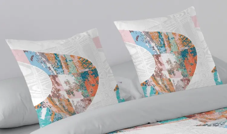 Es tela Funda de cojín estampada Zigzag Oferta especial