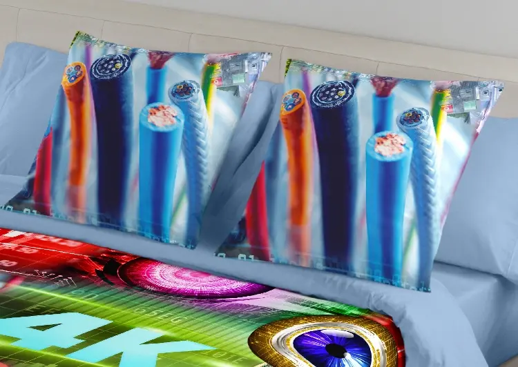 Es tela Funda de cojín estampada Tech Últimos 3 días