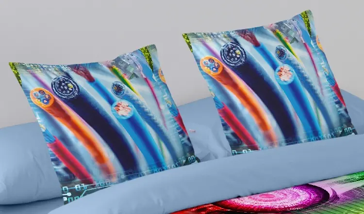 Es tela Funda de cojín estampada Tech Últimos 3 días