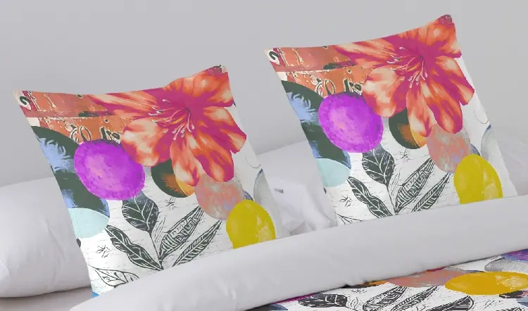Es tela Funda de cojín estampada Mila COMPRAR AHORA