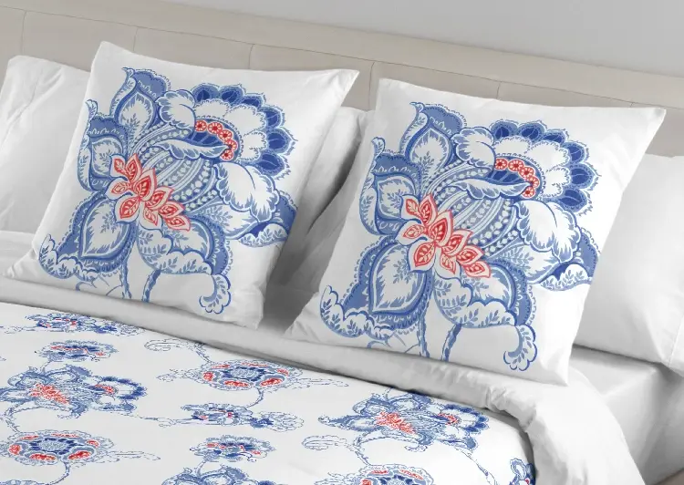 Es tela Funda de cojín estampada Alma Último día