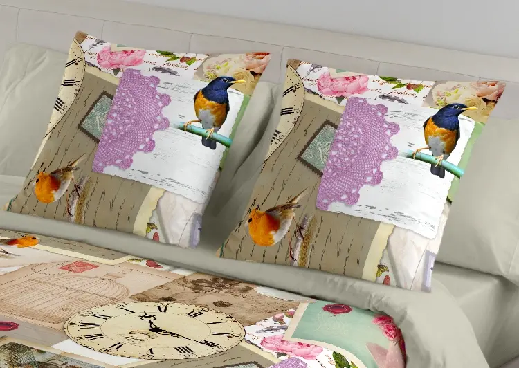 Es tela Funda de cojín estampada Tempo Superdescuento