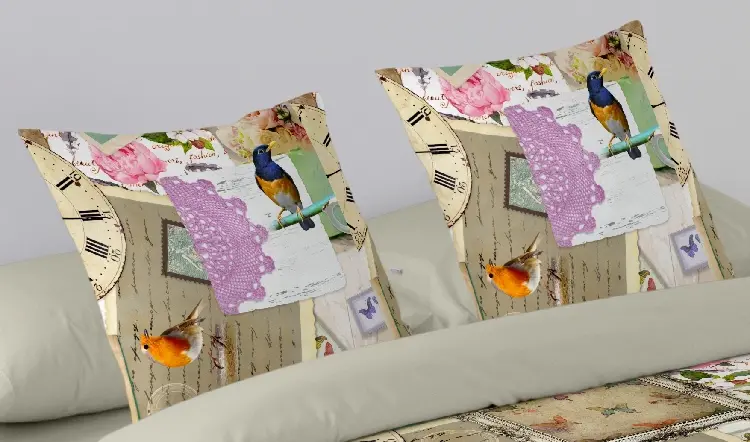 Es tela Funda de cojín estampada Tempo Superdescuento
