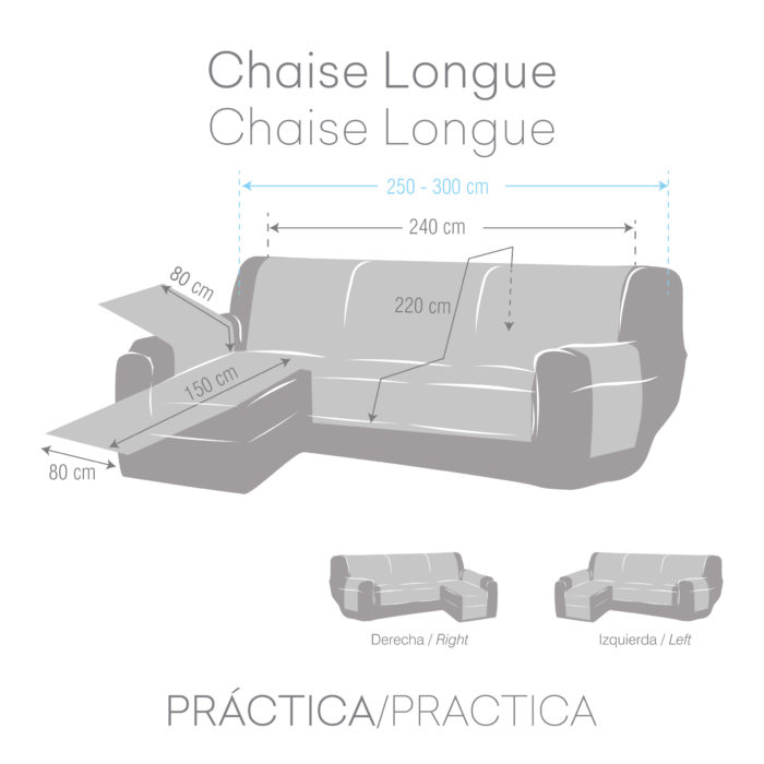 Eysa FUNDA CHAISE LONGUE PRÁCTICA CALMA En línea