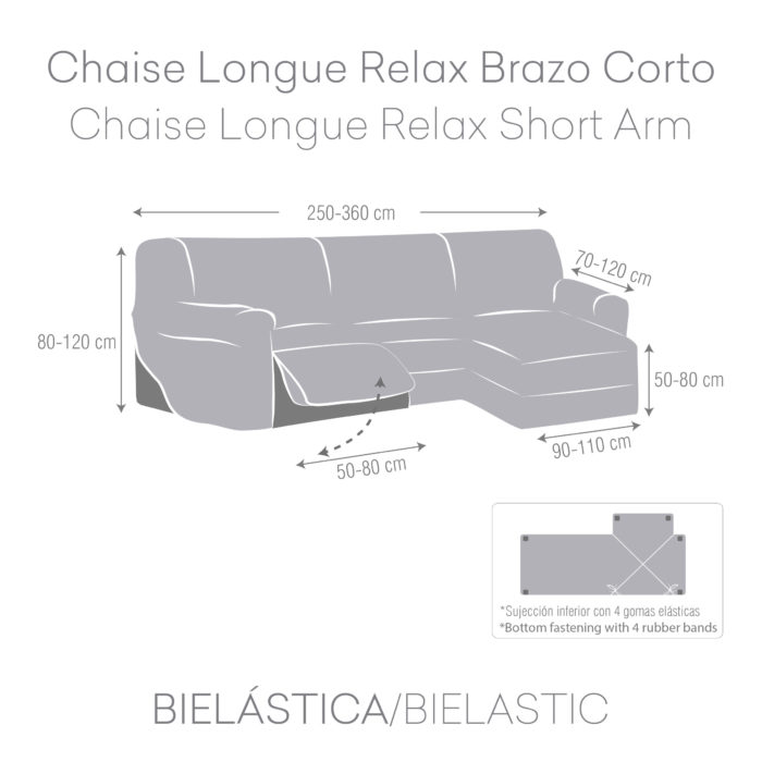 Eysa FUNDA CHAISE LONGUE RELAX BIELÁSTICA ROC Venta caliente