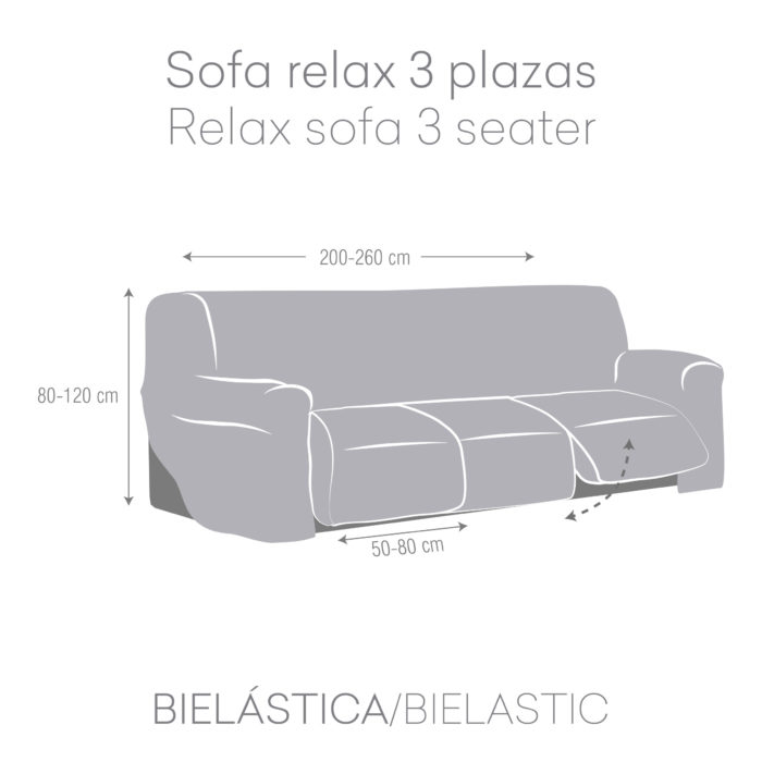 Eysa FUNDA SOFÁ RELAX PIES JUNTOS 3X3 BIELÁSTICA ROC Mejor oferta