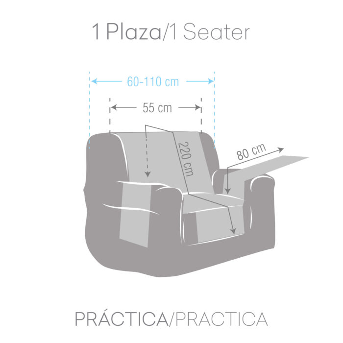 Eysa FUNDA SOFÁ PRÁCTICA MID Tienda de fábrica