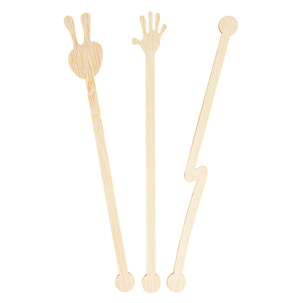 Garcia de pou AGITADORES SURTIDOS 14 CM NATURAL BAMBÚ (100 UNID.)