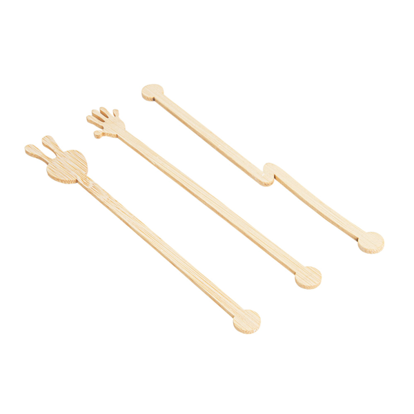 Garcia de pou AGITADORES SURTIDOS 14 CM NATURAL BAMBÚ (100 UNID.) Promoción trimestral