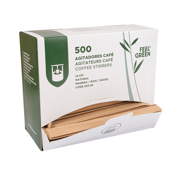Garcia de pou AGITADORES CAFÉ ENFUNDADOS KRAFT 0 6x14x0 1 CM NATURAL MADERA (500 UNID.) Superdescuento