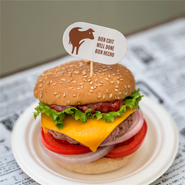 Garcia de pou STEAK MARKER "BIEN HECHO" 8 CM BLANCO MADERA (100 UNID.) Descuento por venta flash