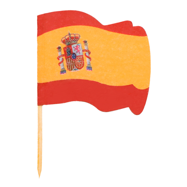 Garcia de pou BANDERITAS "ESPAÑA" 4x3/6 5 CM SURTIDO MADERA (144 UNID.)