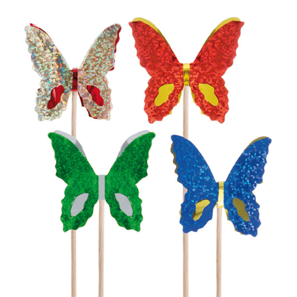 Garcia de pou ADORNOS HELADOS "MARIPOSAS METALIZADAS" 15 (h) CM SURTIDO MADERA (100 UNID.)