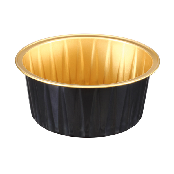 Garcia de pou RECIPIENTES PASTELERÍA 125 ML Ø8 5x3 5 CM ORO/NEGRO ALUMINIO (100 UNID.)
