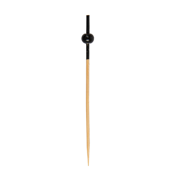 Garcia de pou PICKS "BOLA NEGRA" 9 CM NATURAL BAMBÚ (100 UNID.)