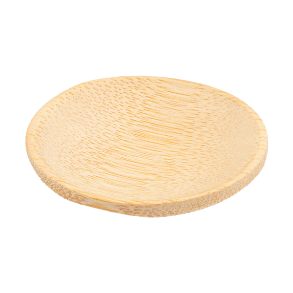 Garcia de pou MINI PLATOS REDONDOS Ø 6 CM NATURAL BAMBÚ (24 UNID.)