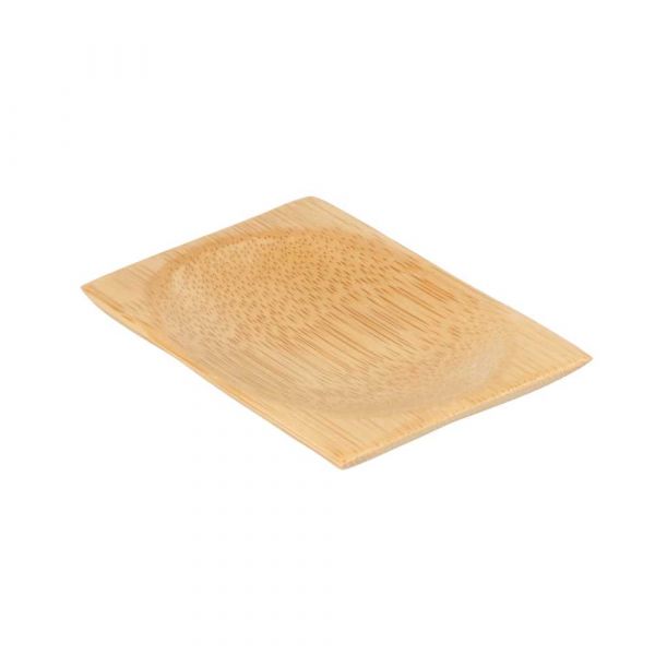 Garcia de pou MINI PLATOS RECTANGULARES 6x8 CM NATURAL BAMBÚ (24 UNID.)