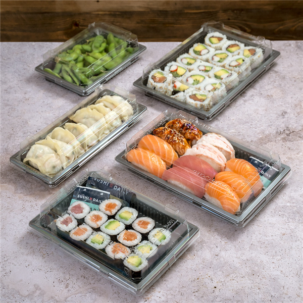 Garcia de pou RECIPIENTES PARA "SUSHI" 442 ML 22 9x15 5x2 1 CM PLATEADO RPET (140 UNID.) Rebajas online