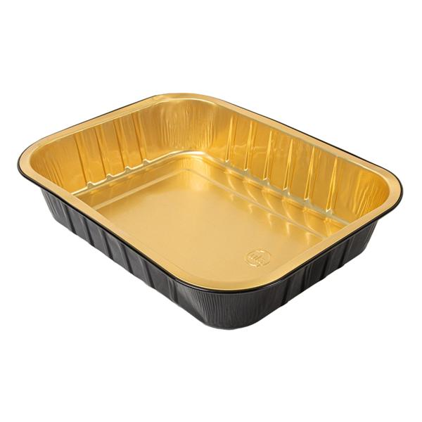 Garcia de pou CONTENEDORES LACADOS 1530 ML 23 6x18 5x4 9 CM NEGRO/ORO ALUMINIO (50 UNID.)
