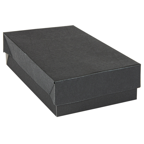 Garcia de pou BANDEJAS + TAPA 'THEPACK' 230 G/M2 19 5x11x4 5 CM NEGRO CARTÓN ONDULADO NANO-MICRO (200 UNID.) Precio de fábrica