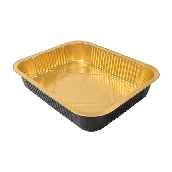 Garcia de pou CONTENEDORES LACADOS 3600 ML 32 2x26 2x6 CM NEGRO/ORO ALUMINIO (25 UNID.)