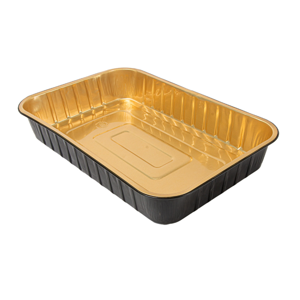 Garcia de pou CONTENEDORES LACADOS 2040 ML 29 3x19 3x4 5 CM NEGRO/ORO ALUMINIO (50 UNID.)