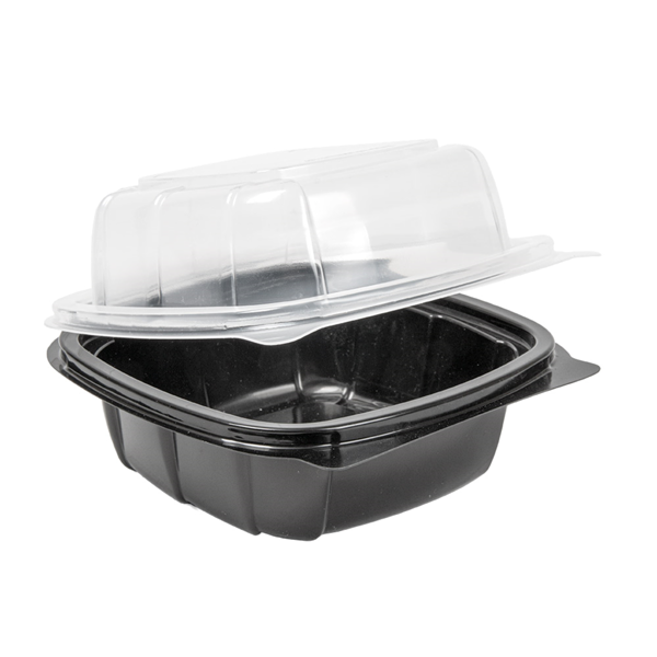 Garcia de pou RECIPIENTES CON TAPA BISAGRA MICROONDABLES 468 ML 15 1x15 7x8 3 CM NEGRO PP (180 UNID.) Ahorra y exporta