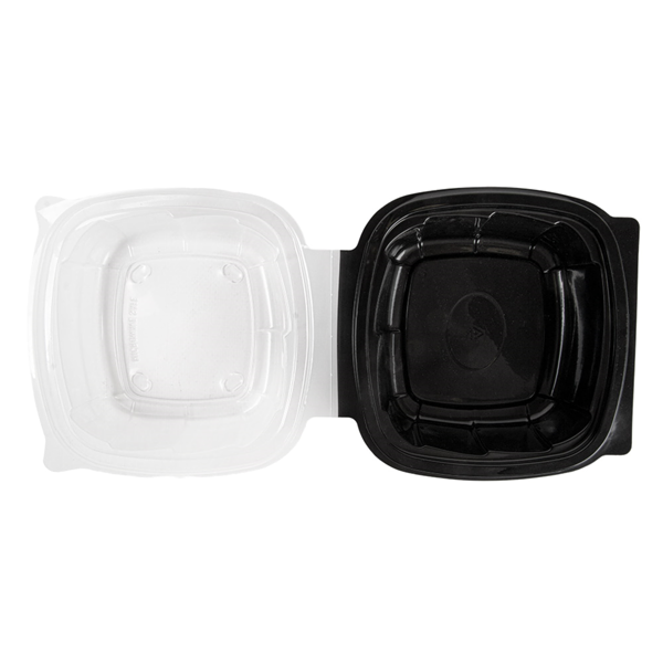 Garcia de pou RECIPIENTES CON TAPA BISAGRA MICROONDABLES 468 ML 15 1x15 7x8 3 CM NEGRO PP (180 UNID.) Ahorra y exporta