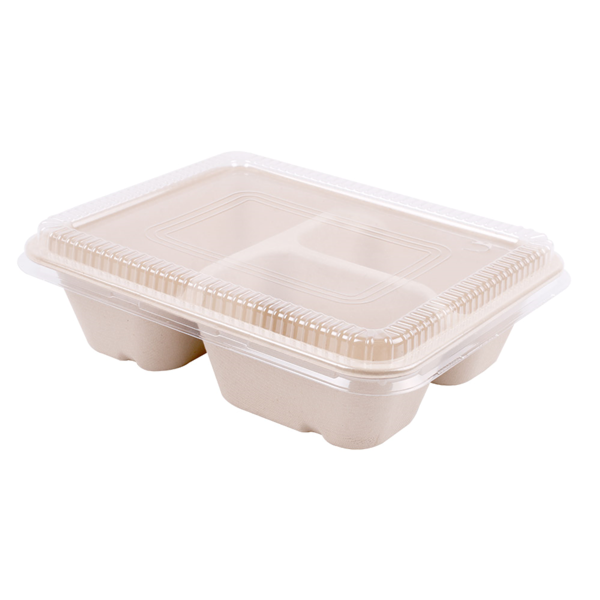 Garcia de pou BANDEJAS 3 COMPART + TAPA PET 'BIONIC' 950 ML 22x18x5 5+1 3 CM NATURAL BAGAZO (100 UNID.) En oferta