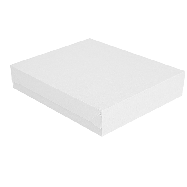 Garcia de pou BANDEJAS + TAPA 'THEPACK' 230 G/M2 32x27x4 CM BLANCO CARTÓN ONDULADO NANO-MICRO (150 UNID.)
