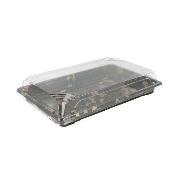 Garcia de pou RECIPIENTES + TAPAS PARA "SUSHI" 24x15x4 CM NEGRO PS (300 UNID.)