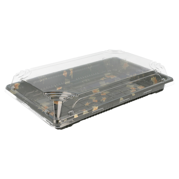 Garcia de pou RECIPIENTES + TAPAS PARA "SUSHI" 24x15x4 CM NEGRO PS (300 UNID.) Precio ultrabajo
