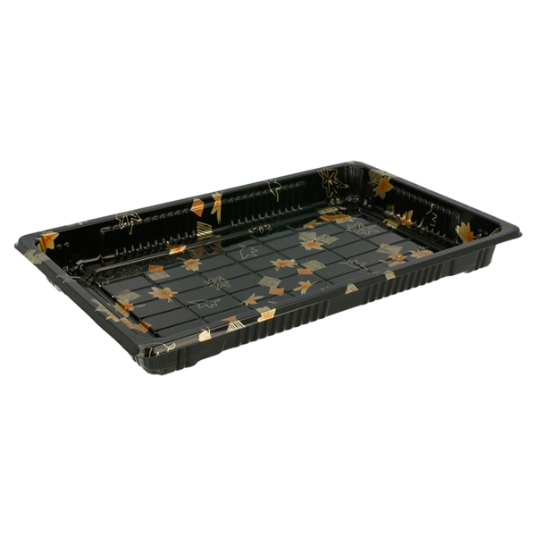 Garcia de pou RECIPIENTES + TAPAS PARA "SUSHI" 24x15x4 CM NEGRO PS (300 UNID.) Precio ultrabajo