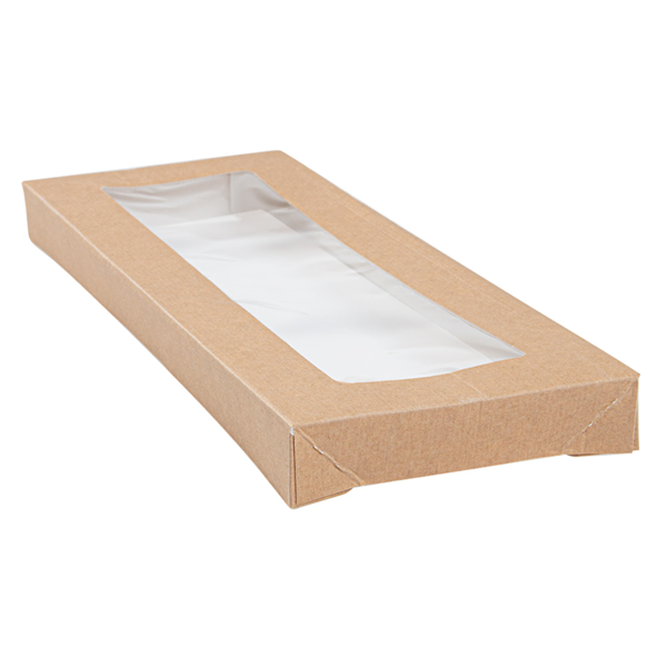 Garcia de pou TAPAS CON VENTANA PARA CAJAS 254.66 'THEPACK' 240 G/M2 + 32 OPP 11x30x2 CM NATURAL CARTÓN ONDULADO NANO-MICRO (200 UNID.)