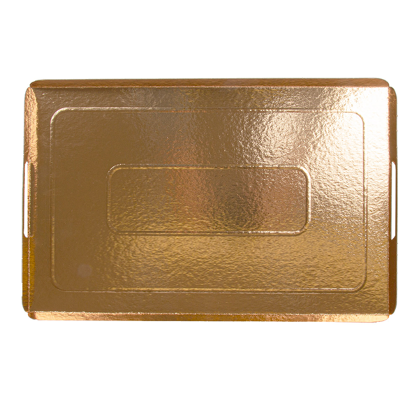 Garcia de pou BANDEJAS CON ASAS 750 G/M2 24x38+2 CM ORO/NEGRO CARTÓN (100 UNID.) En línea